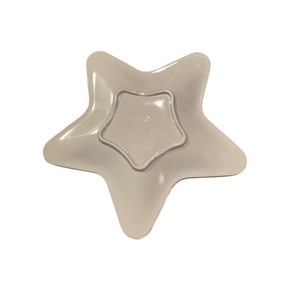 Three Star Fish Plate Dish Blue White Swirl Design Indoor Outdoor Collection - Picture 3 of 4